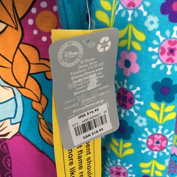 ❌SOLD❌ NWT Disney Frozen Long Pajama Set, Girls, Sz 10 - Picture 8 of 8